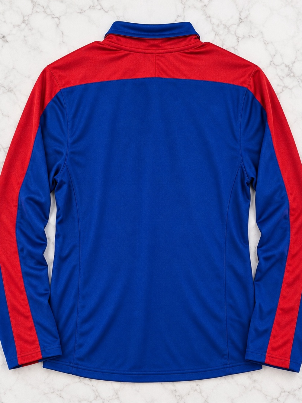 adidas Women's Royal Blue and Red Kansas 1/4 Zip Pullover - Picture 3 of 4